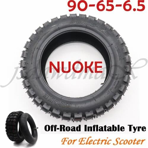 NUOKE 1 Set Tire Fit For 47CC 49cc Mini Dirt Bike Scooter Motorcycle E-Bike Motorcycle Wheel Rim Inner Outer Tires 90/65-6.5