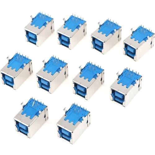 10pcs USB 3.0 Type B Female Plug jack USB-B Right Angle AF Connector Terminal