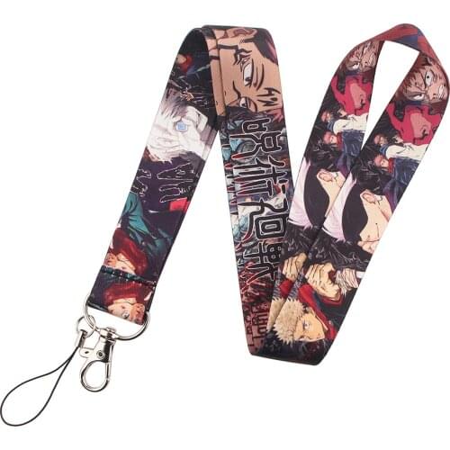 12Pcs Jujutsu Kaisen Yuji Itadori Anime Keychain Lanyard For Keys ID Badge Holder Neck Straps DIY Hang Rope Mobile Accessories