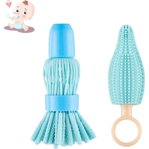 2 Pcs Shake Baby Bottle Cleaner Portable Silicone Water Bottle Cleaning Brush Set with Storage Box Travel Water Bottle Cleaning