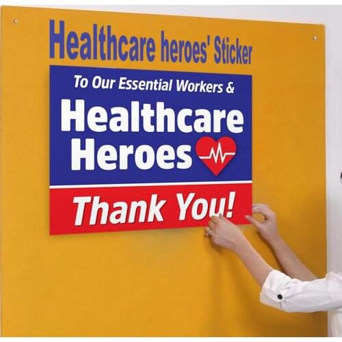 2Pcs Thank You Healthcare Workers Heroes Yard Garden Sign Sticker Decoration