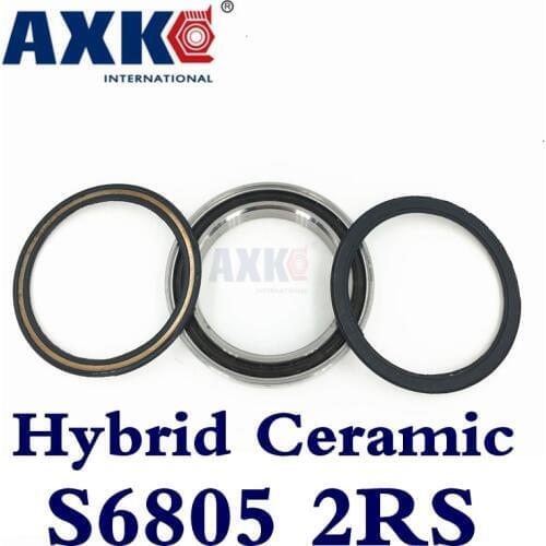 2019 Sale Axk S6805-2rs S6805 2rs 6805 6805n Stainless Hybird Ceramic Bearing 25x37x7mm Bike Bottom Bracket Repair Parts 61805