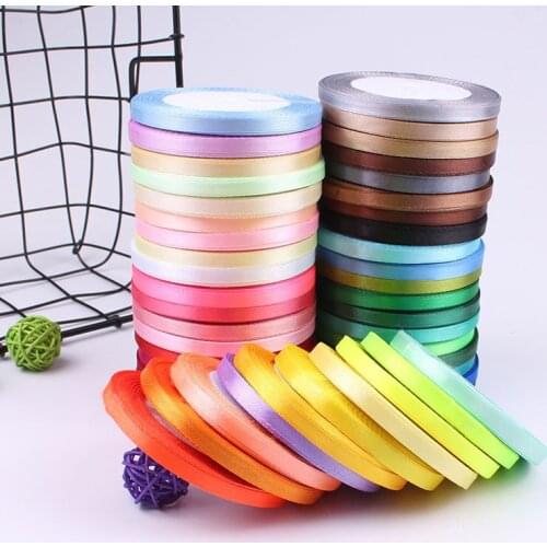 25 Yards/Roll 6mm Satin Ribbon Wedding Party Decoration Invitation Card Gift Wrapping Scrapbooking Supplies DIY Crafts Ribbon