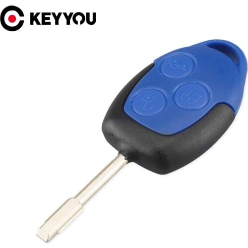 KEYYOU 3 Buttons Remote Car Key Shell For Ford Transit Blue Key Case Styling Cover Case Transit Connect Set Remote key shell
