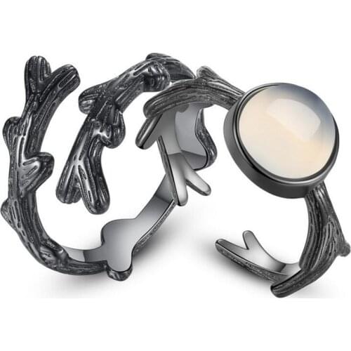 925 sterling silver new Jewelry Forest barbed thorns couple on the ring of men and women rose bud creative black ring