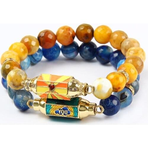 Ailatu Wholesale Colorful Enamel Charm Stone Bracelet Connector CZ Charms Jewelry