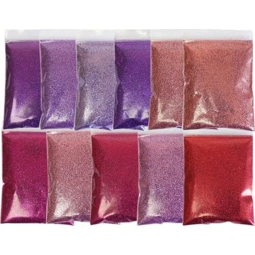 11 Colors Set Nail Art Glitter Powder Holographics Purple Series Sequins Pigments Sparkly Flakes Manicure DIY Polish Decoration