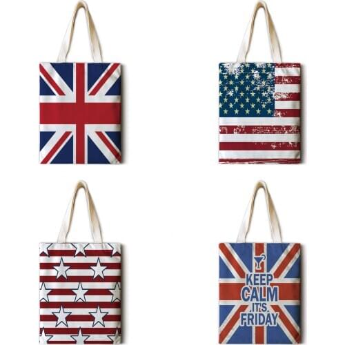 British Mi Ziqi Ladies Leisure One-shoulder Shopping Bag Cotton and Linen Printing Eco-friendly Bag Large Capacity Tote Bag