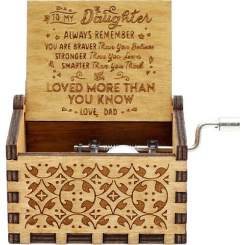 Queen Daughter Mom Wooden Music Box Dad Birthday styles Cranked Christmas Festival Sunshine son Love Wife Halloween Gift