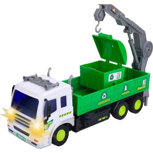 Childrens Remote Control Garbage Truck with Lights, 4WD Recycling Garbage Truck, Toys for Children 2-6 Years Old, Gifts for Boy