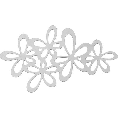 Doreenbeads Filigree Stainless Steel Embellishments Jewelry Findings Elegant Flower silver color 34 x 20mm, 2 Pieces