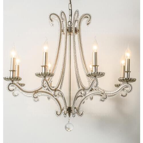 French country chandelier lighting crystal ball retro candle hanging light fixture american and russian living room chandelier