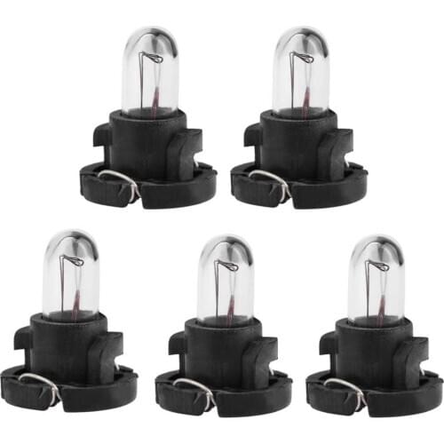 5pcs T4 12V Car Auto Interior Instrument Light Bulbs Dashboard Lamps Air Conditioning Button Indicator Light for Mazda Nissan