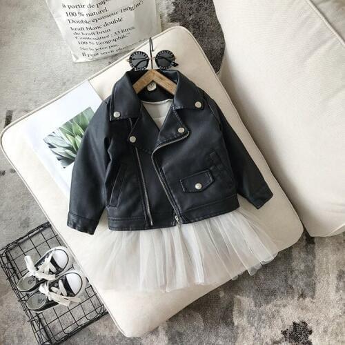 2018 Baby Girl Boy Spring Autumn PU Coat Jacket Kids Fashion Leather Jackets Children Overwear Clothes