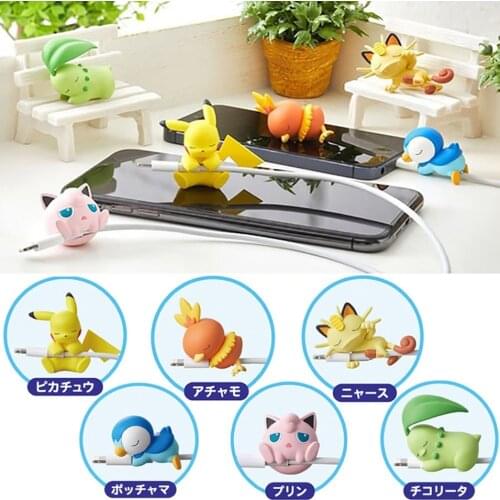 Cute Pokemon Pikachu USB Protective Case Kawaii Cartoon Anime Pokémon Jigglypuff Meowth Figures Model Winder Kids Girl Toys Gift