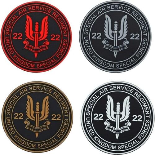 UK SAS Special Air Service Regiment Patches The British Army Military Patches hook Tactical PVC rubber For cloth Jackets