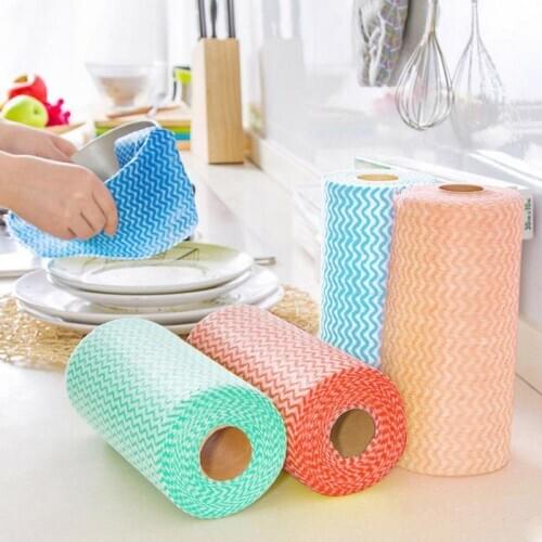 Non-Woven Kitchen Paper Towel Washable Oil-free Disposable Dishcloth Dry Wet Household Paper for Home and Restaurant