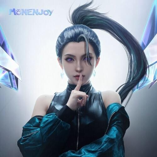 Monenjoy New LOL KDA Kaisa Cosplay WIG Game League of Legends Baddest K/DA Cos Hair