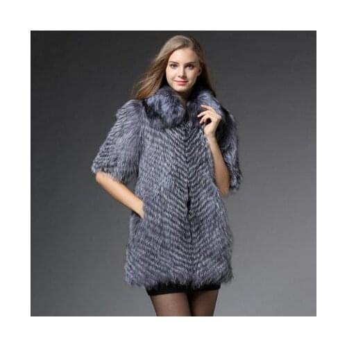 New Womens Waistcoats Man-Made Fox Fur Vest Coats Long Casual Female Large Size Fur Waistcoats Wiinter Autumn Fur Vest Cj82