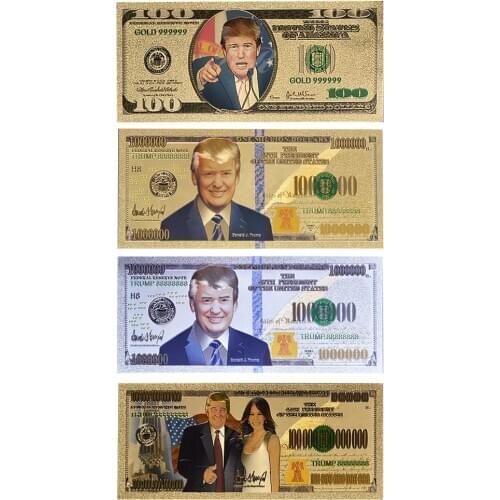 Wholesale Donald Trump 2020 Fake Money Dollar Gold Banknotes USA Prop Money Paper American 100 Bills Gifts for Men Dropshipping
