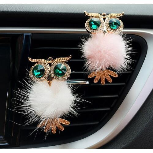 LEEPEE Car Air Freshener Auto Outlet Perfume Clip Interior Accessories Cute Crystal Owl Vent Solid Fragrance Diffuser