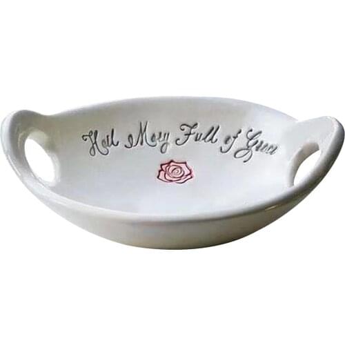 1PCS Chinese Style Jewelry Bowl Jewelry Plate Serving Snack Dish for Woman Birthday Christmas Gift Elegant Key Tray