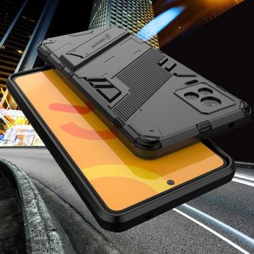 Shockproof Phone Case for vivo iQOO 7 iQOO7 Camera Lens Protective PC+ Silicon Back Kickstand Cover Anti Fingerprint Stand Cases