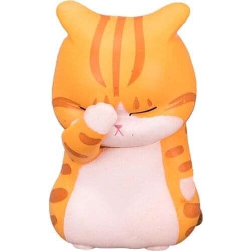 40JC Realistic Model Cat Figure Animal Kitty Boutique Supplies Miniature Statue w/ Facepalm Desk Home Decorative Capsule Toy