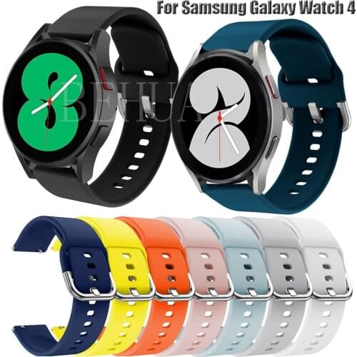20MM WatchStrap For Samsung Galaxy Watch 4 44mm 40mm / Classic 42mm 46mm WatchBand Silicone Smart Wristband Bracelet Belt correa