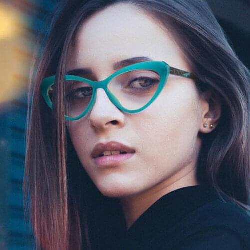 Sexy Cateye Frame For Womens Optical Glasses Green Transparent Spectacles Eyewear Female Vintage Cat eye Eyeglasses Oculos