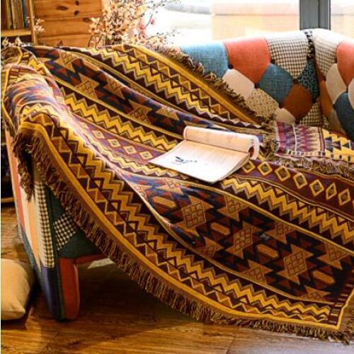 Morocco design Nordic Gree Sofa Blanket Geometric Carpet For Living Room Bedroom Rug Bedspread Dust Cover Table Cloth Tapestry