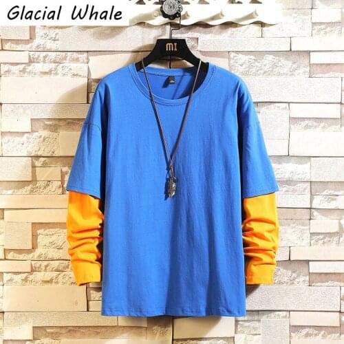 GlacialWhale Crewneck Sweatshirt Men 2021 New Patchwork Hip Hop Streetwear Harajuku Solid Khaki Hoodie Men Sweatshirts Hoodies