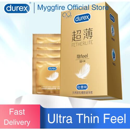 Durex Condoms Ultra Thin 18pcs Natural Latex Extra Lubricant Condoms Penis Sleeve Cock Condoms Adult Producs Sex Toys for Men