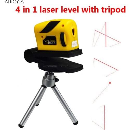 4 In 1 Laser Level With Tripod Infrared Cross Line Vertical Horizontal Laser Multipurpose Measurment Tools