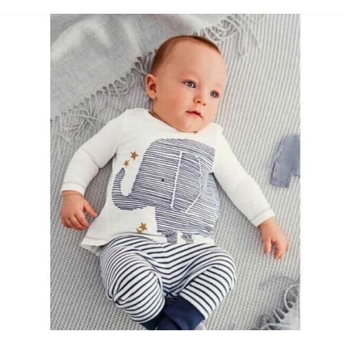 2020 Spring Autumn baby boy clothes long-sleeved cotton T-shirt & pants Elephant Babe boys Girl clothing sets