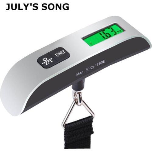 JULYS SONG 110lb/50kg Portable Luggage Scale Digital Electronic Suitcase Scale Handled Travel Bag Weighting Scale LCD Display