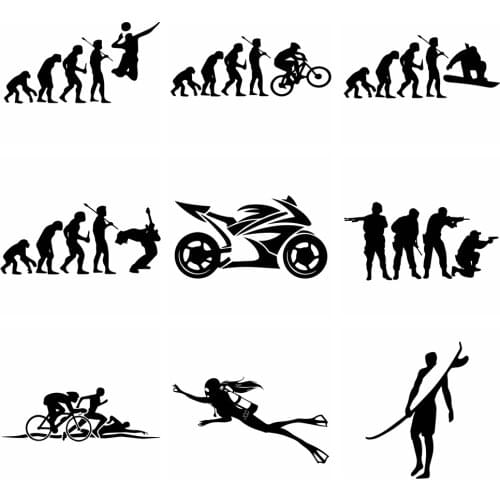 Car sticker human evolution Car Stickers car accessories decoration Vinyl For Auto Cars Motorcycle Body Car-Styling decoration