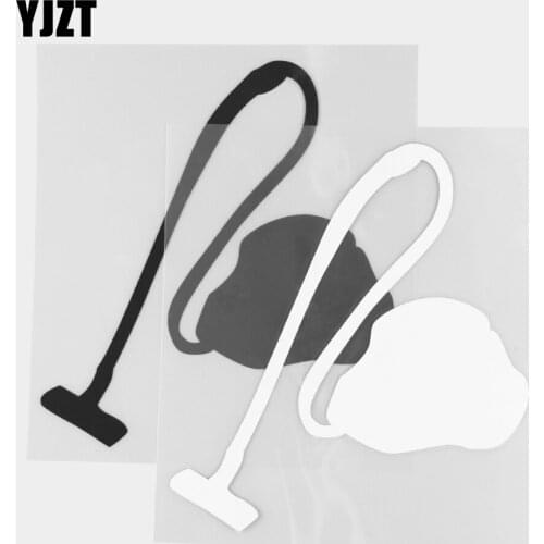YJZT 11.9×13.4CM Cartoon Vacuum Cleaner Fun Car Sticker Scratch Vinyl Decal Black / Silver 20D-0251