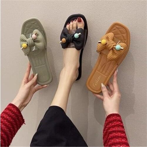 Womens sandals summer style new shoes, womens flat sandals, rubber shoes, 2021 leather slippers, plus size 36-40