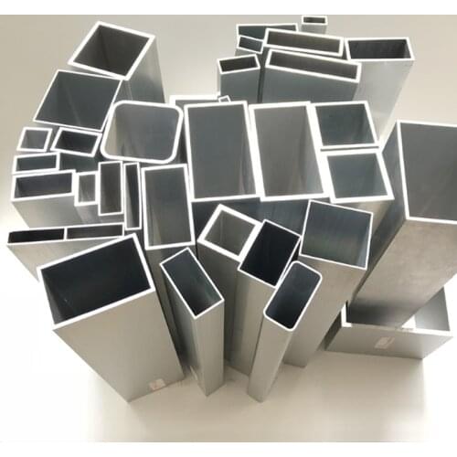 1pcs 316mm long 8/10/12/13/14mm width 6063 aluminum alloy square tube flat hollow pipe rectangle duct 0.6mm-2mm thickness