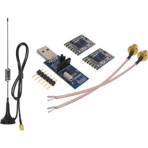 2 Sets SV610 433MHz TTL Interface Wireless Transmitter and Receiver RF Module with XP1M Sucker Antenna and SMA Coaxial Connector