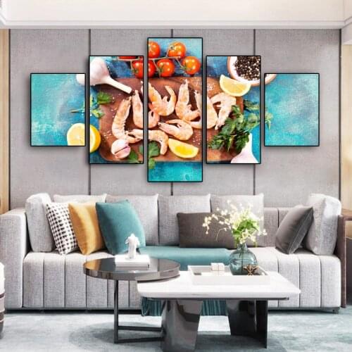 5Panel Vegetables Food Seasoning Canvas Art Modular Painting Cuadros Posters and Prints Kitchen Wall Picture for Living Room