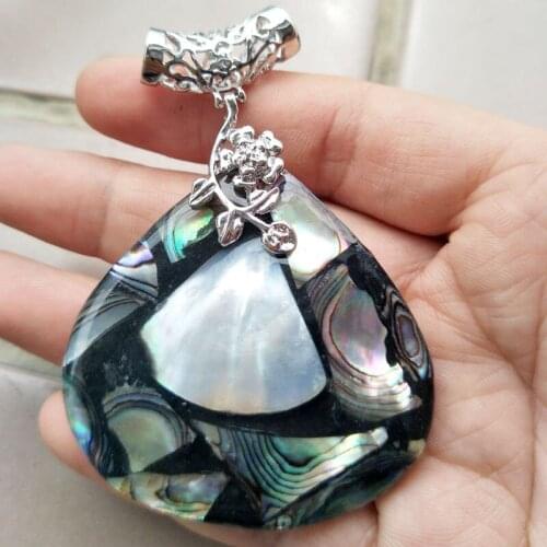 Free Shipping Women Beatiful New Zealand Ablone Shell Heart Women Men Art Necklace 1pcs C4688n