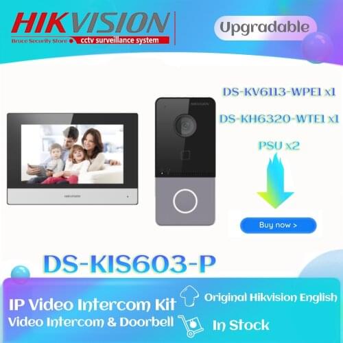 Hikvision Wireless Door Station Video call DS-KIS603-P Intercom for home wifi DS-KV6113-WPE1 + DS-KH6320-WTE1 POE Doorbell