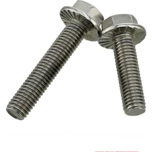 M5 M6 M8 M10 M12 Stainless steel Hexagon Bolts With Flange GB5789 Flanged toothed anti-slip screw