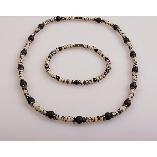 4mm Natural stone beads and Magnet Surfer Necklace for unisex tribal jewelry