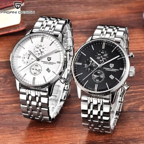PAGANI DESIGN Mens Watches Top Brand Luxury Waterproof 30M Stainless Steel Japanese VK67 Movement Quartz Watch Relogio Masculino