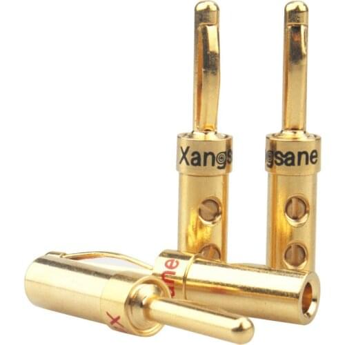 Speaker Cable Connector Pure Copper Plated Banana Plug Single Side Screw Audio Adapter