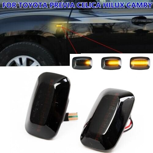For Toyota Land Cruiser 70 80 100 Series fj100 LC100 PREVIA HILUX N60 CAMRY CELICA Smoke Side Marker LED Dynamic Signal Light 2p