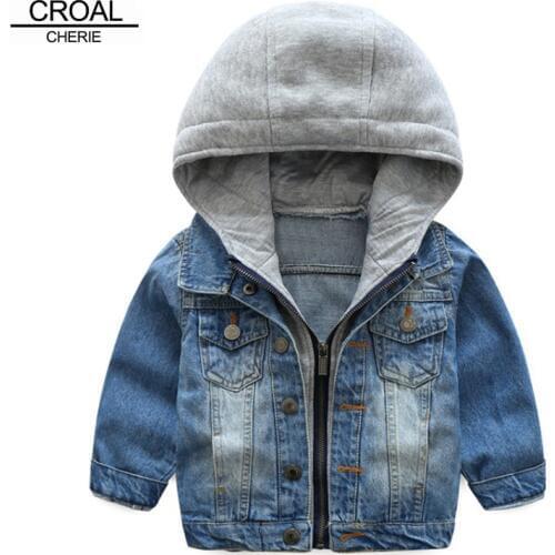 CROAL CHERIE Spring Autumn Jacket Boys Girls Kids Outerwear Cute Car Windbreaker Denim Jeans Coats Baby Children Clothing